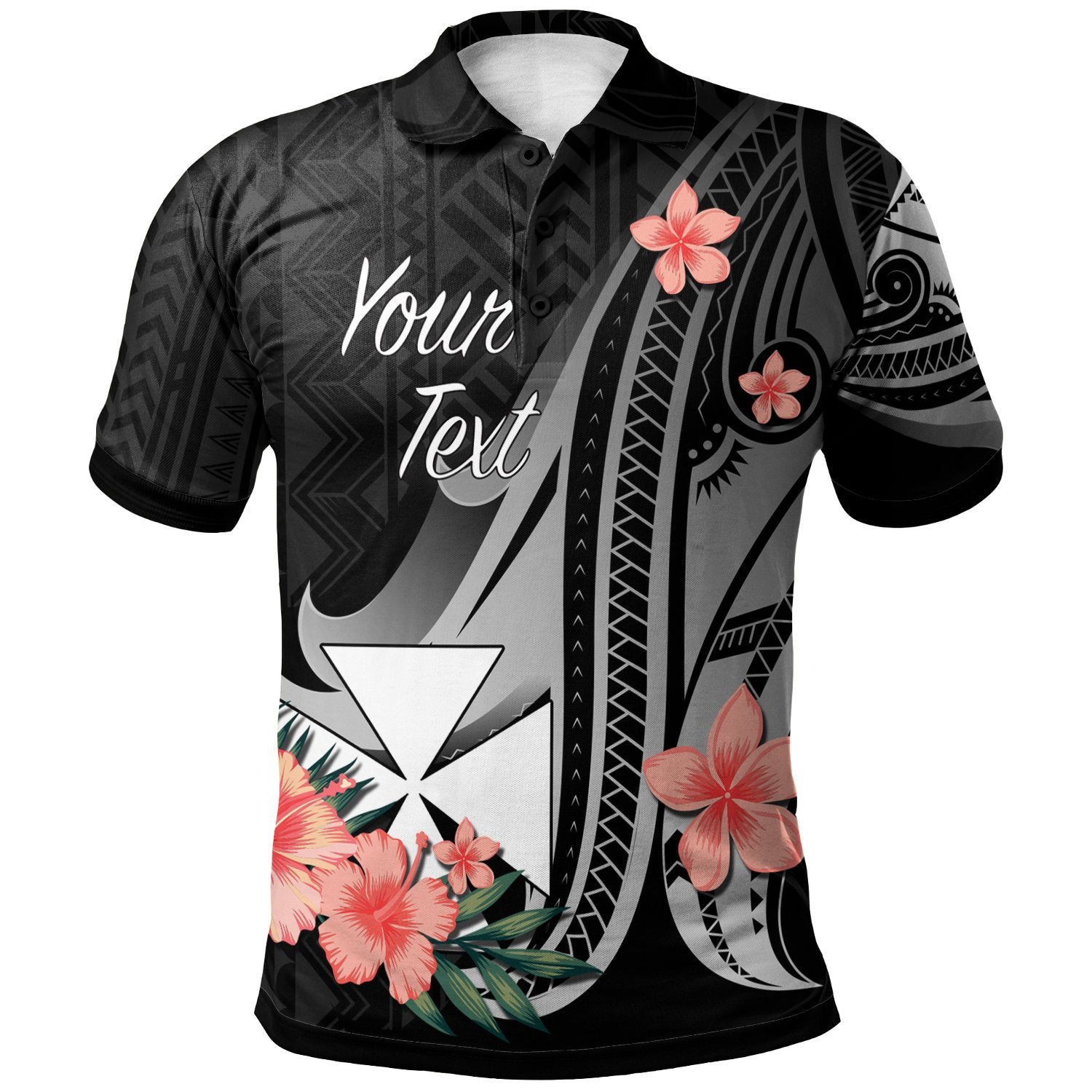 Wallis and Futuna Custom Polo Shirt Polynesian Hibiscus Pattern Style Unisex Black - Polynesian Pride