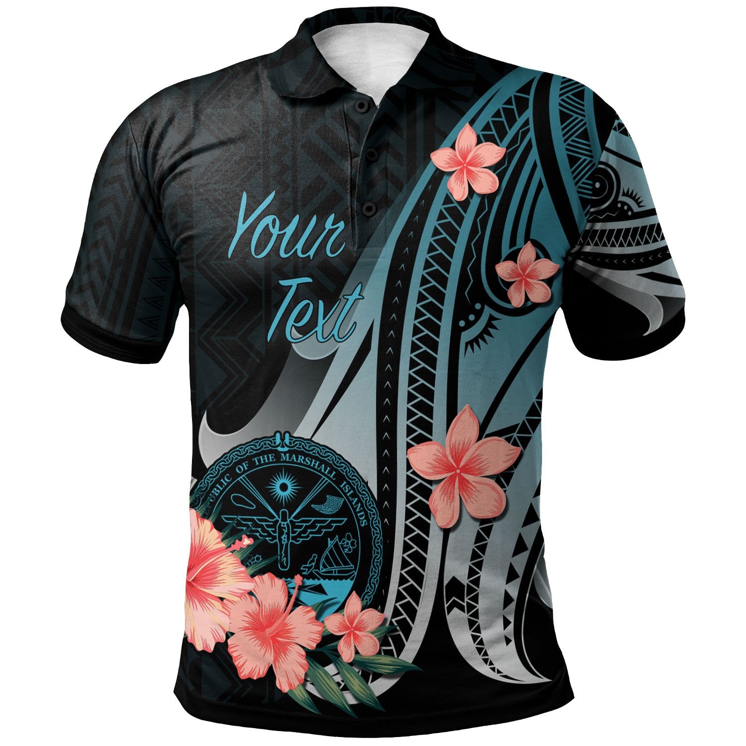 Marshall Islands Custom Polo Shirt Turquoise Polynesian Hibiscus Pattern Style Unisex Turquoise - Polynesian Pride