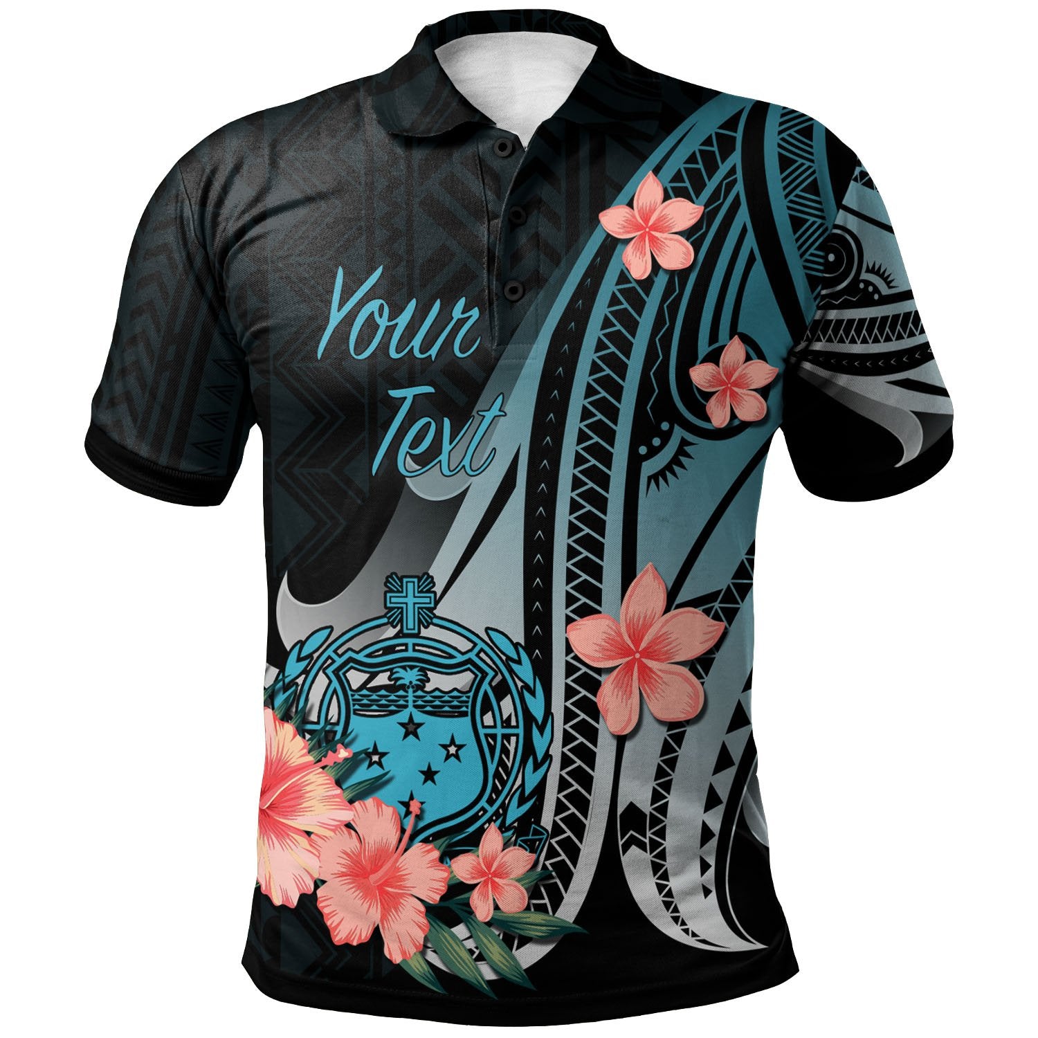 Samoa Custom Polo Shirt Turquoise Polynesian Hibiscus Pattern Style Unisex Turquoise - Polynesian Pride