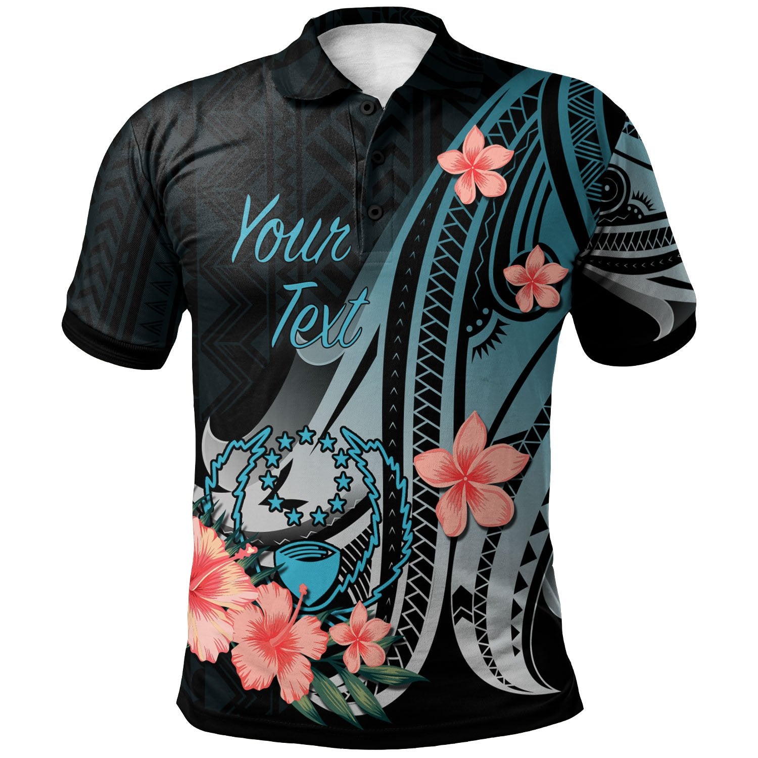 Pohnpei Custom Polo Shirt Turquoise Polynesian Hibiscus Pattern Style Unisex Turquoise - Polynesian Pride