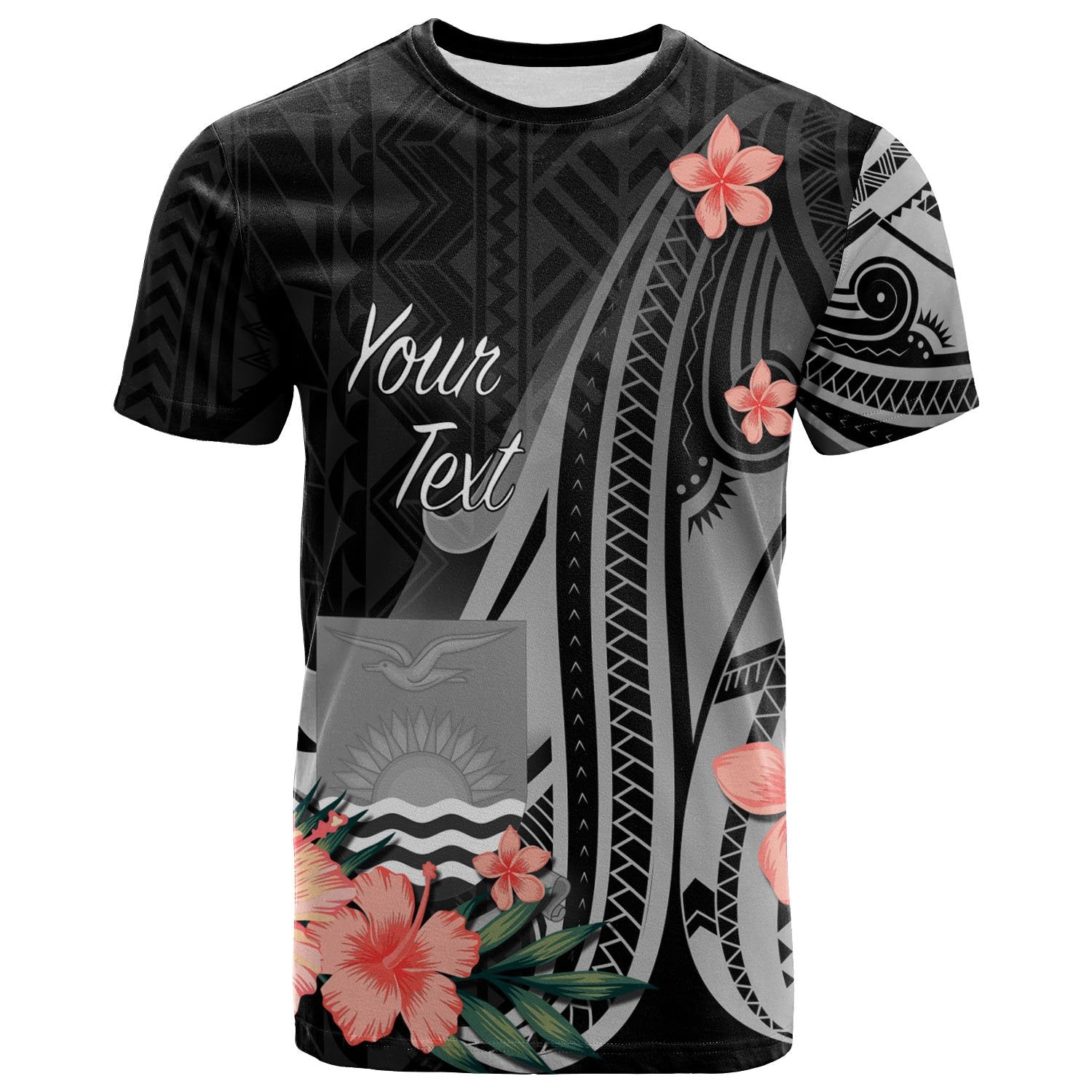 Kiribati Custom T Shirt Polynesian Hibiscus Pattern Style Unisex Black - Polynesian Pride