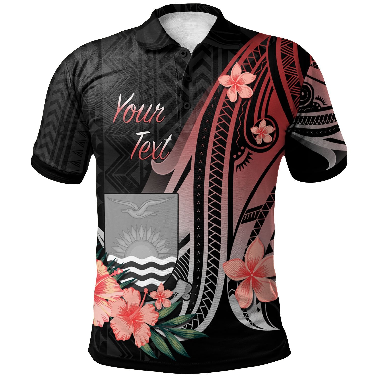 Kiribati Custom Polo Shirt Red Polynesian Hibiscus Pattern Style Unisex Red - Polynesian Pride