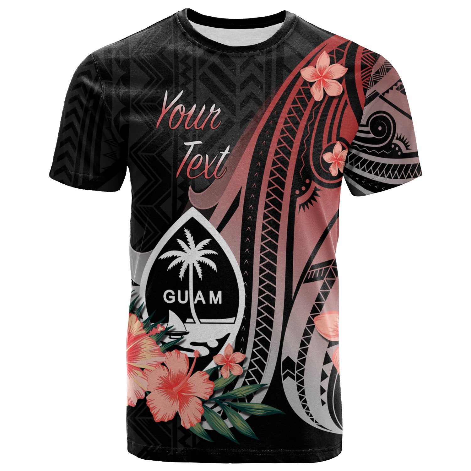 Guam Custom T Shirt Red Polynesian Hibiscus Pattern Style Unisex Red - Polynesian Pride