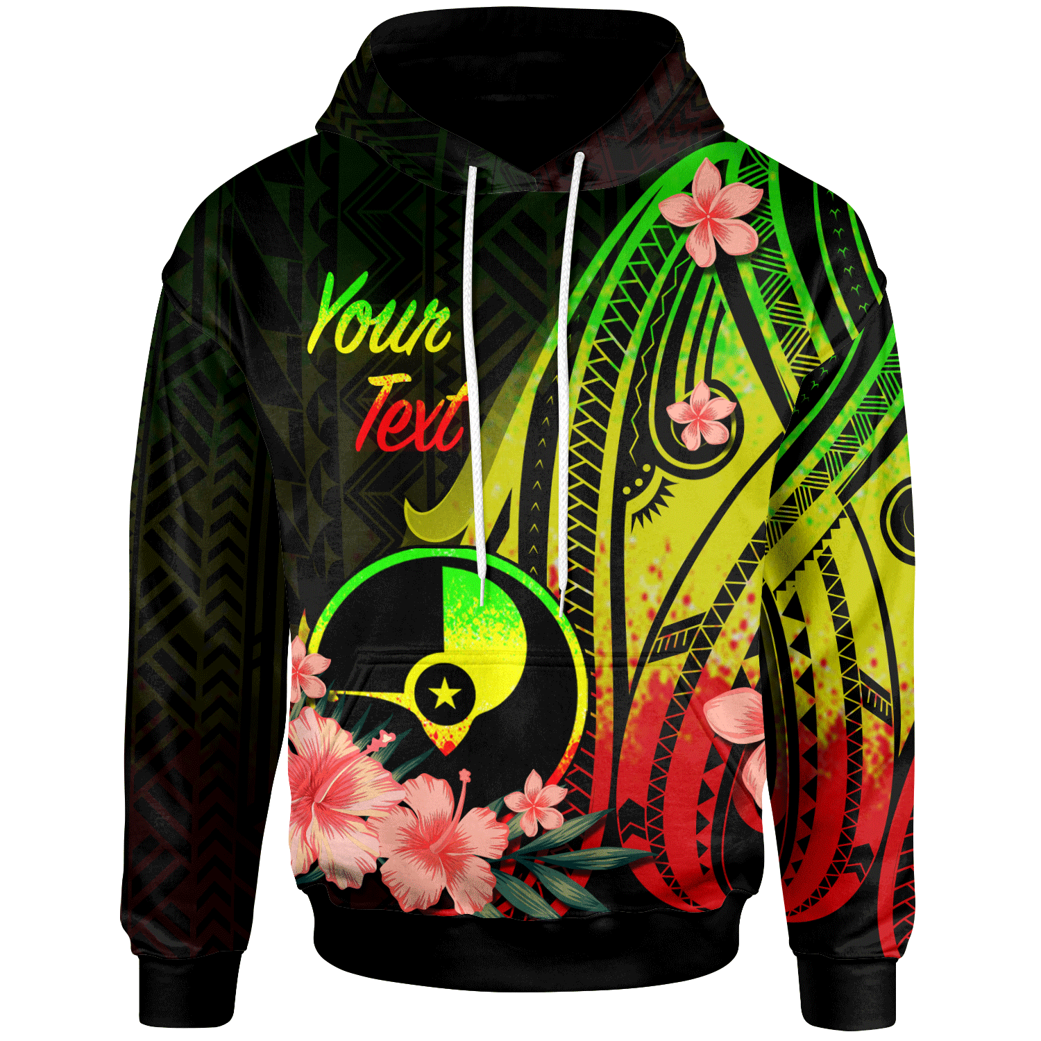 Yap Custom Hoodie Reggae Polynesian Hibiscus Pattern Style Unisex Reggae - Polynesian Pride