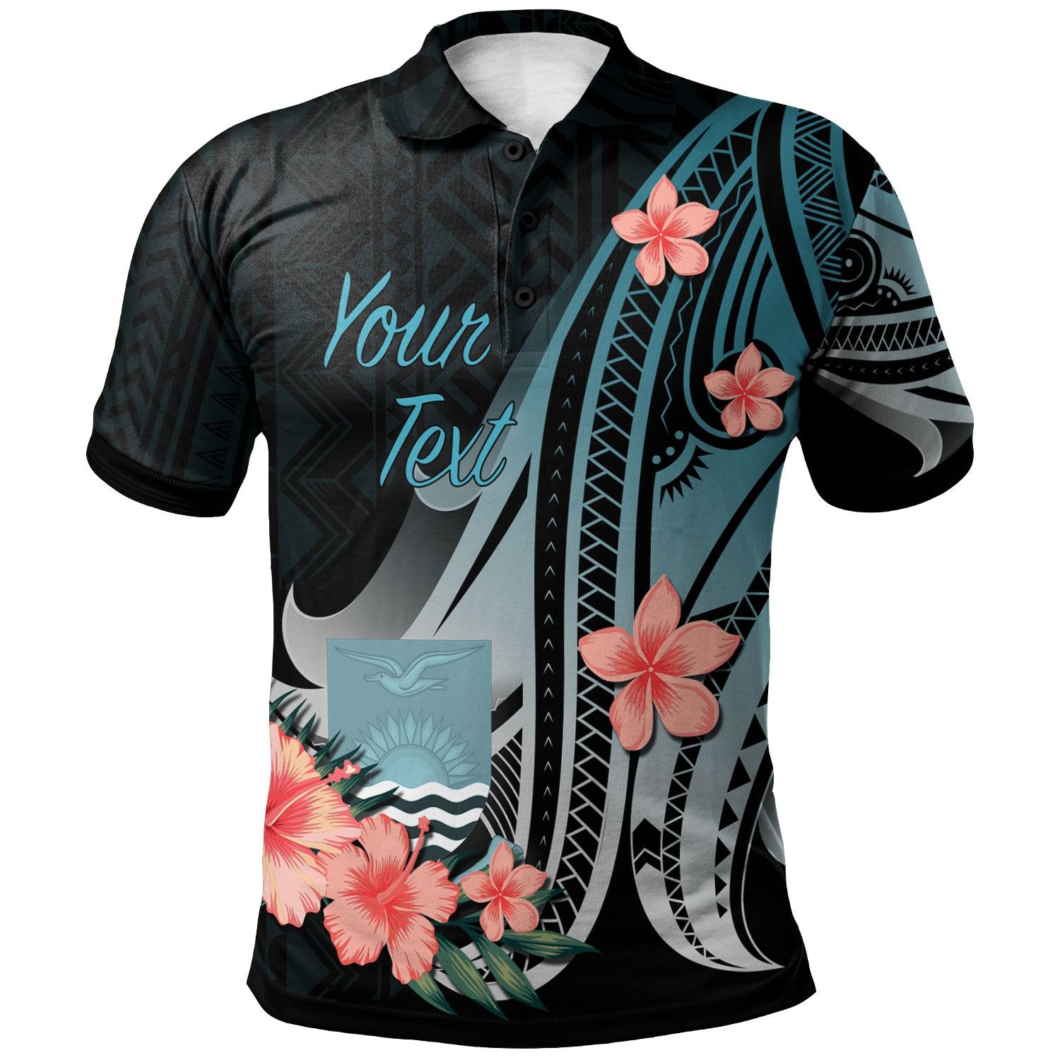 Kiribati Custom Polo Shirt Turquoise Polynesian Hibiscus Pattern Style Unisex Turquoise - Polynesian Pride