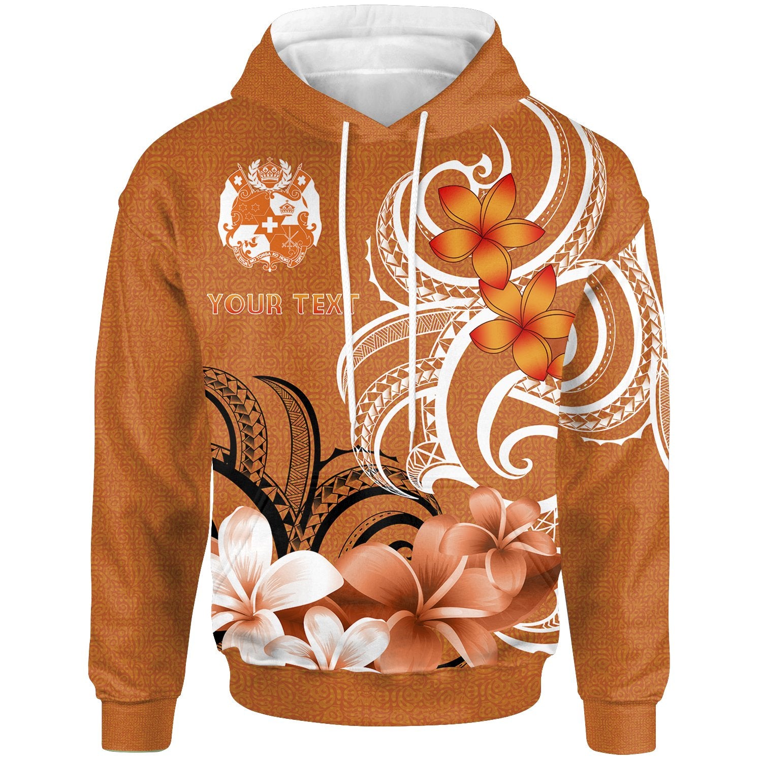 Custom Tonga Custom Hoodie Tongan Spirit Unisex Orange - Polynesian Pride