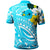 Chuuk Polo Shirt Polynesian Pattern Aquamarine Stone Color - Polynesian Pride