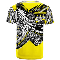 Samoa T Shirt Tribal Jungle Yellow Pattern - Polynesian Pride