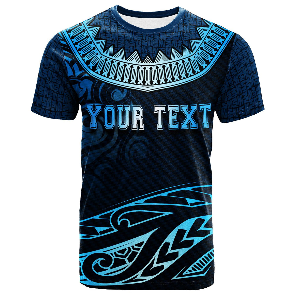 Chuuk Custom T Shirt Serrated Pattern Blue Color - Polynesian Pride