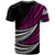 Fiji Custom T Shirt Wave Pattern Alternating Purple Color - Polynesian Pride