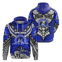 Custom Kolisi Ko Tupou College Tonga Zip Hoodie Polynesian Version Special 2 Unisex Blue - Polynesian Pride