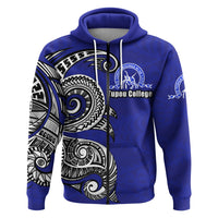 Custom Kolisi Ko Tupou College Tonga Zip Hoodie Polynesian Waves Style - Polynesian Pride