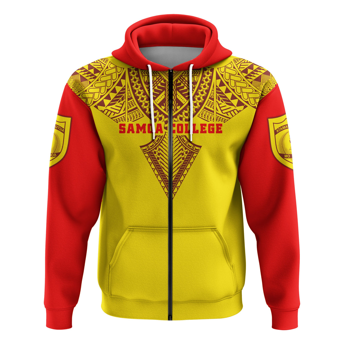 Custom Samoa College Zip Hoodie Tattoo Sport Style - Polynesian Pride