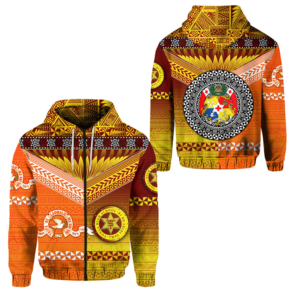 Tonga Tailulu College and Tonga High School Hoodie Together Unique Style LT8 Zip Hoodie Orange - Polynesian Pride