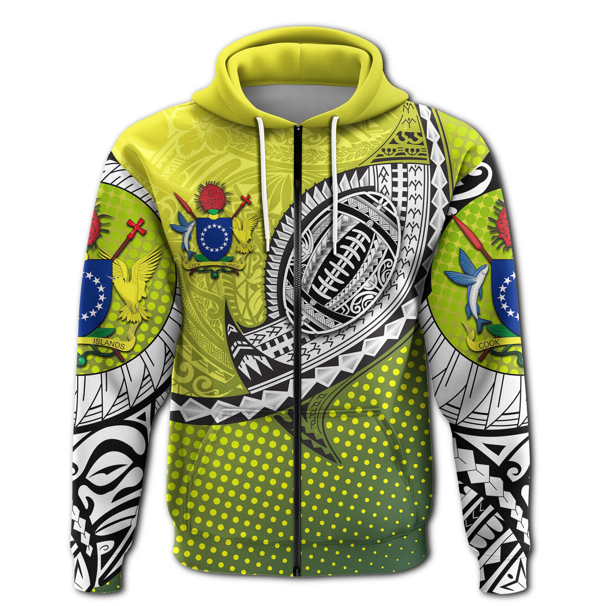 Custom Cook Islands Rugby Zip Hoodie Version Special - Polynesian Pride