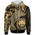 Federated States of Micronesia Zip up Hoodie Humpback Whale & Coat of Arms Gold Unisex Gold - Polynesian Pride