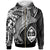 Guam Zip up Hoodie Humpback Whale & Coat of Arms White Unisex White - Polynesian Pride