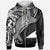 Tokelau Zip up Hoodie Humpback Whale & Coat of Arms White Unisex White - Polynesian Pride