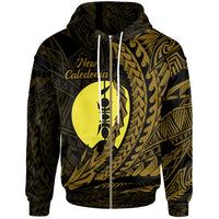 New Caledonia Zip Hoodie Wings Style Unisex Black - Polynesian Pride
