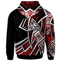 Guam Zip up Hoodie Tribal Flower Special Pattern Red Color - Polynesian Pride